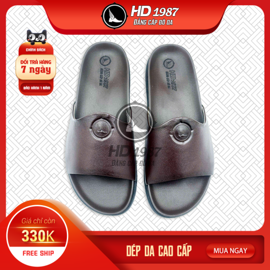 Dép Da Nam Bản Ngang Tạo Kiểu Cao Cấp - Ms 2000