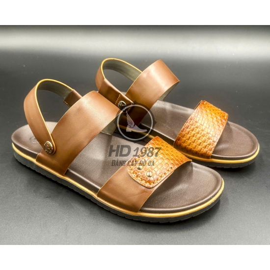 Dép Sandal Da Bò  Vân Chiếu Cao Cấp - Ms 2006