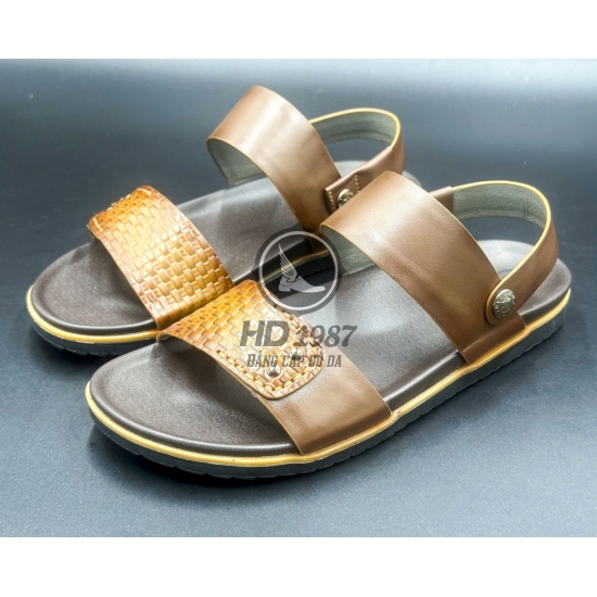 Dép Sandal Da Bò  Vân Chiếu Cao Cấp - Ms 2006
