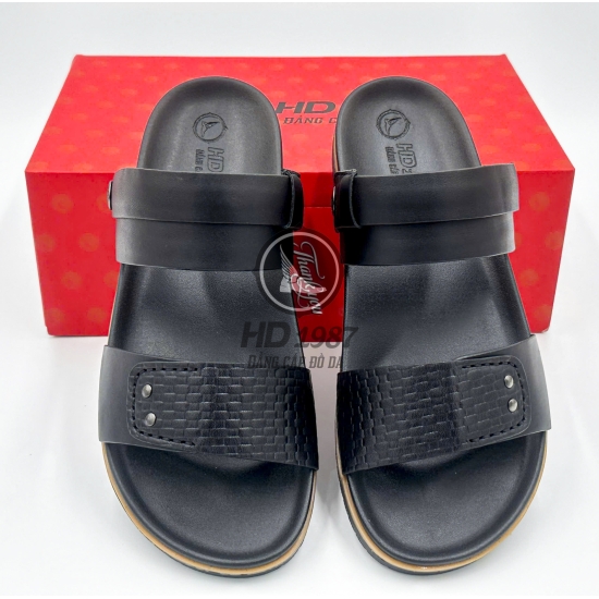 Dép Sandal Da Bò  Vân Chiếu Cao Cấp - Ms 2006