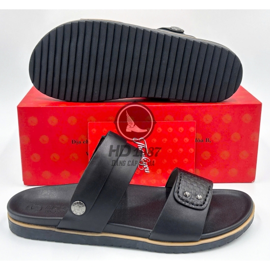 Dép Sandal Da Bò  Vân Chiếu Cao Cấp - Ms 2006