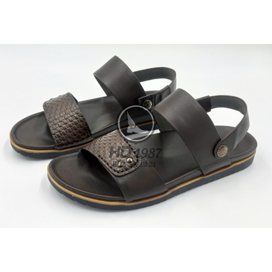 Dép Sandal Da Bò  Vân Chiếu Cao Cấp - Ms 2006