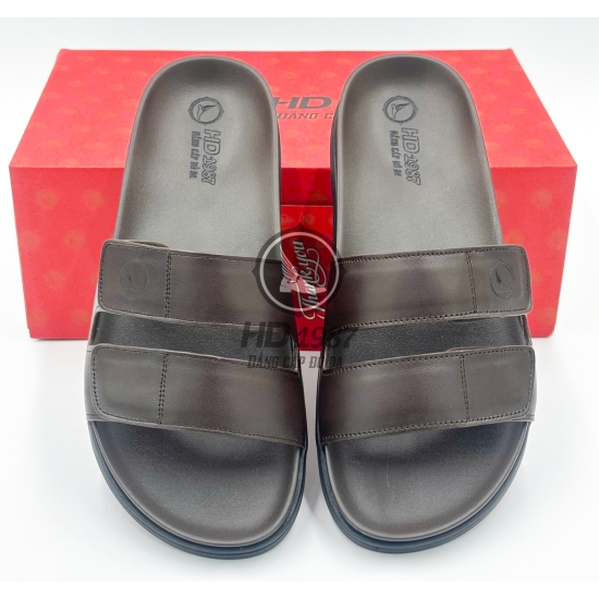 Dép Nam Basic Quai Ngang Da Bò  Cao Cấp - Ms 2004