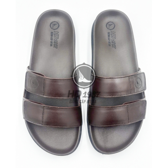 Dép Nam Basic Quai Ngang Da Bò  Cao Cấp - Ms 2004